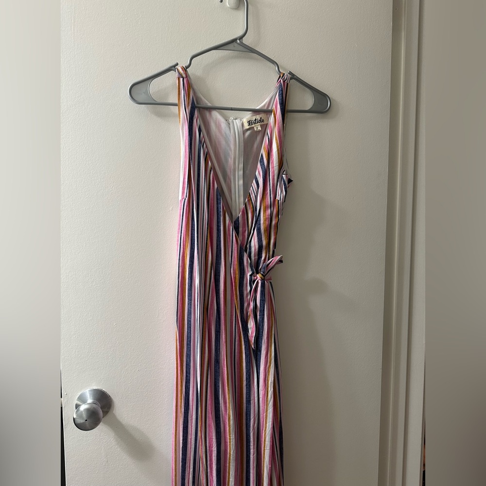 Vici striped wrap jumpsuit